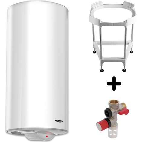 Pack Chauffe-eau Vertical Mural Stéatite 200L Ariston SAGEO + Trepied 4090027 + Groupe Sécurité Inox (1/5)