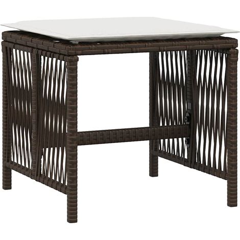 vidaXL Sgabelli Giardino con Cuscini 4pz Marroni 41x41x36cm Polyrattan (1/5)
