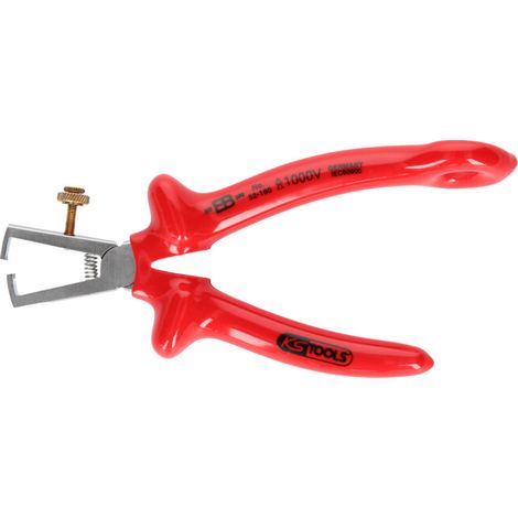 KS Tools 1000V Pince à dénuder avec oeillet de sécurité pour câble de sécurité