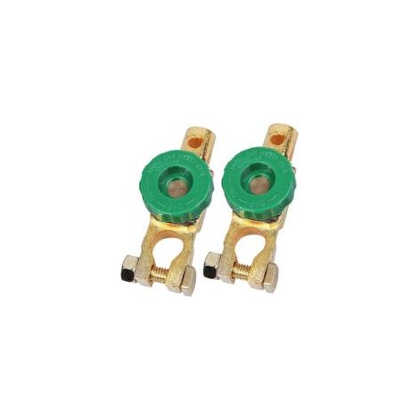 Ede Ensemble de 2 isolateurs de batterie, pinces électriques pour déconnecter les bornes universelles sur voiture, fourgonnette, bateau, vert— (1/4)