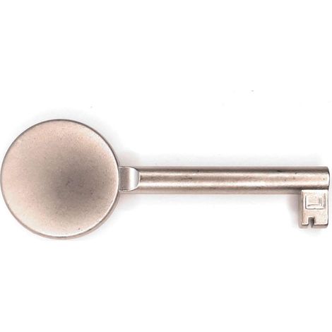 Runder Möbelschlüssel (70 mm), matt vernickelt – Modernes Design – Für Möbel und Schränke – Elegant und funktional (1/3)