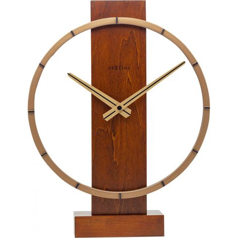 Nextime Tisch- Wanduhr Carl Small 34 x 27 cm braun Wanduhren (1/3)