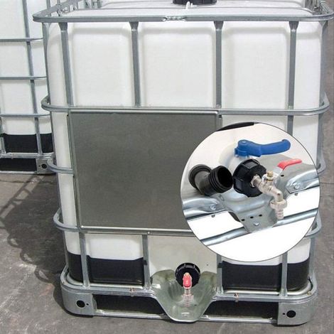Adaptateur Robinet IBC - Filetage S60x6 - Raccord Laiton 1/2 Pouces - Compatible Tuyau 3/4 Pouces - Pour Conteneur IBC - 1 Pièce (1/5)