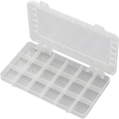 BOÎTE DE RANGEMENT SÉPARATIONS FIXES TRU COMPONENTS PP18-01 1570100 (L X L X H) 195 X 100 X 13 MM NOMBRE DE COMPARTIMENT (1/3)