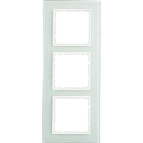 Berker 10136909 Glasrahmen 3fach, B.7, Glas polarweiß/polarweiß matt (1/5)
