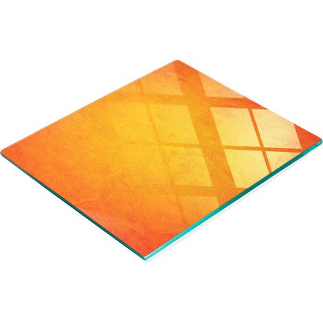 Tabla de servir de cristal para cocina con gráficos, yeso naranja, 60x52 cm