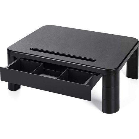 Support de Moniteur avec 3 hauteurs réglables Rehausseur Ecran Poids Max 20KG pour Moniteur de PC Ordinateur Portable imprimante Bureau de Moniteur avec Organiseur de Rangement -Plastique (1/5)
