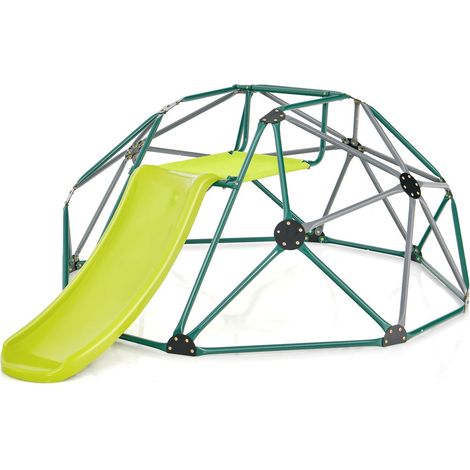 Pour enfants de 3 à 10 ans, dôme d'escalade avec toboggan pour jardin ou parc, structure stable en acier (1/5)