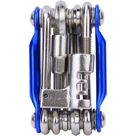 Kit de 11 outils multifonctions de réparation vélo avec coupe-chaîne T25, équipement cycliste pour VTT. (1/5)