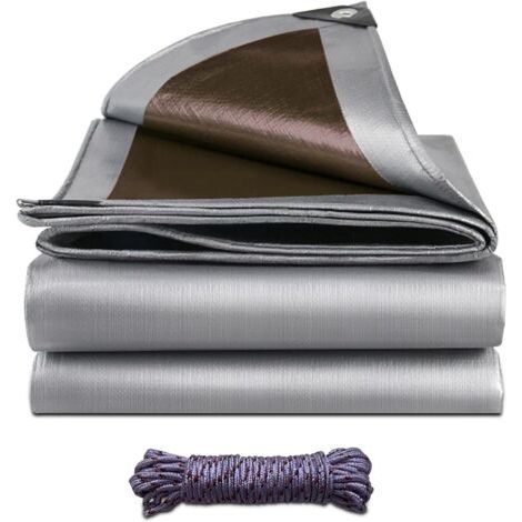 Bâche de protection imperméable 2 x 4 m – PE 185 g/m² – Résistante aux déchirures et au gel – Œillets métalliques tous les 1 m (1/5)