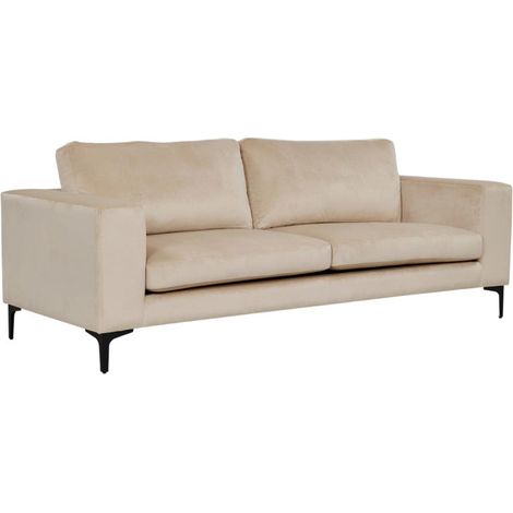 Canapé 3 Places en Velours "Bolero" 215cm Beige (1/5)
