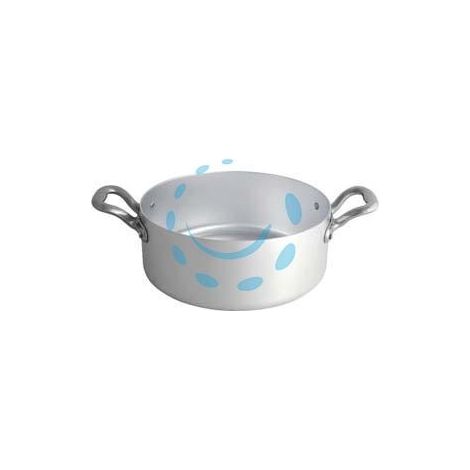 CASSERUOLA CILINDRICA MEZZA FONDA IN ALLUMINIO CON 2 MANIGLIE - cm.24