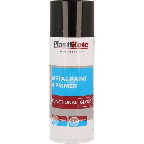 Trade Metal Spray Paint & Primer Gloss Black 400ml (1/3)