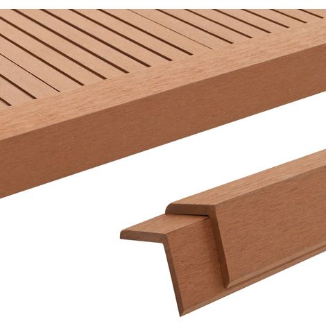 Cornière de terrasse 5 pcs WPC 170cm Marron clair (1/5)