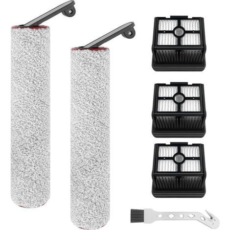 Rullo di ricambio e filtro HEPA per Dreame H12 Pro, H12 Dual aspirapolvere senza fili a secco e umido, 2 rulli + 3 filtri HEPA + 1 spazzola di pulizia (1/4)