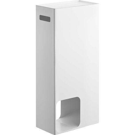 Tour de rangement pour papier toilette en acier – Couvercle pour accessoires – Dimensions 23x48x12,5 cm – Poids 2,5 kg – Yamazaki (1/6)