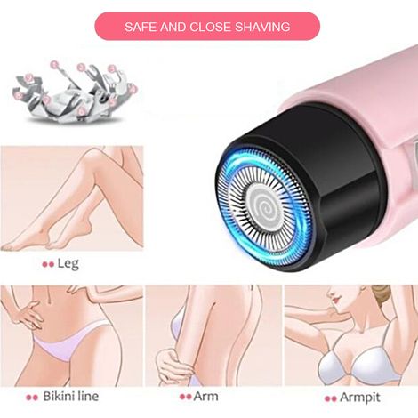 Épilation Visage Femme Rasoir Mini Électrique Lavable, Duvet Fin Visage et Corps, Coupe Poils Sourcils, Tondeuse Rechargeable USB, Kit 2 Pièces (1/5)