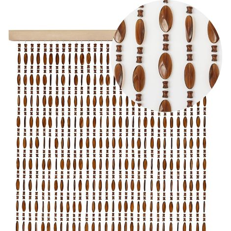 Tenda a perline anti mosche Beige 120x230 cm - Frange con perline in PVC - Zanzariera per insetti (1/5)