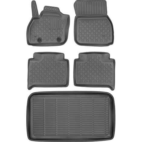Renault Zoe I / II Hatchback de 2012 a 2019 / 2019 SET - Alfombrillas para coche + alfombrilla para maletero