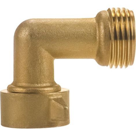 Ortviai Raccord Coudé Jardin 90° en Laiton Sans Plomb 3/4" – 2 Pièces pour Robinets Extérieurs, Camping-Car et Arrosage