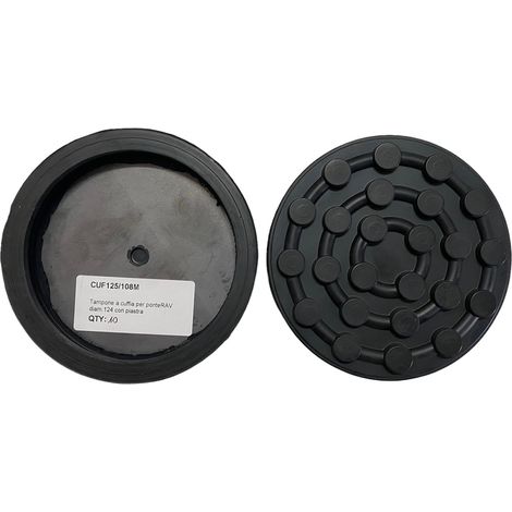 TAMPONI A CUFFIA GOMMA TONDO PONTE SOLLEVATORE RAVAGLIOLI Ø125mm PIASTRA 4pz (1/2)