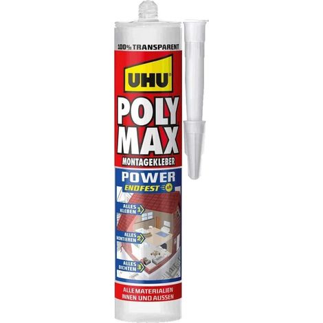 UHU Poly Max Power Adesivo Sigillante Trasparente 300g