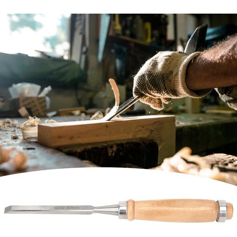 Ciseau à bois durable en acier allié au chrome-vanadium, outil à main pour la menuiserie et le travail du bois, 8 mm (1/5)
