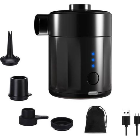 Pompe à air électrique portable - - Mini 2 en 1 - Ultra-légère 164 g - Batterie 2000 mAh - 4 buses (1/3)