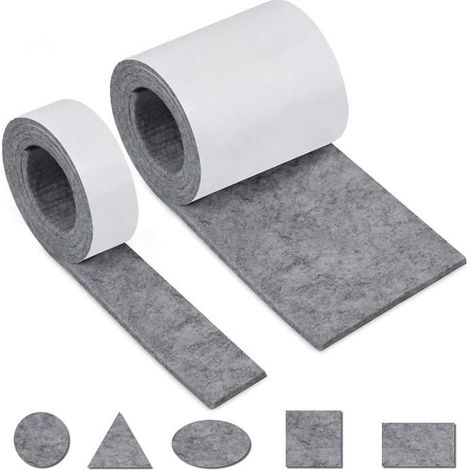 Patin en feutre - Feutrine Autocollante - 2pcs - 100x10cm et 100x2cm - Antidérapant - Écologique (1/4)