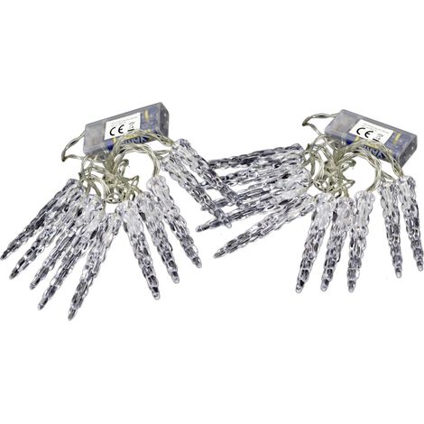 2 LED Lichterketten Eiszapfen warmweiß Innenlichterkette 2er Set (1/4)
