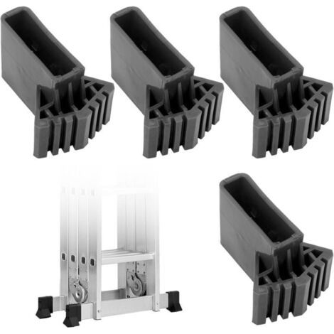 Pieds d'échelle : Lot de 4 capuchons d'échelle de rechange pour échelles télescopiques, échelles techniques, échelles à chevrons (1/5)