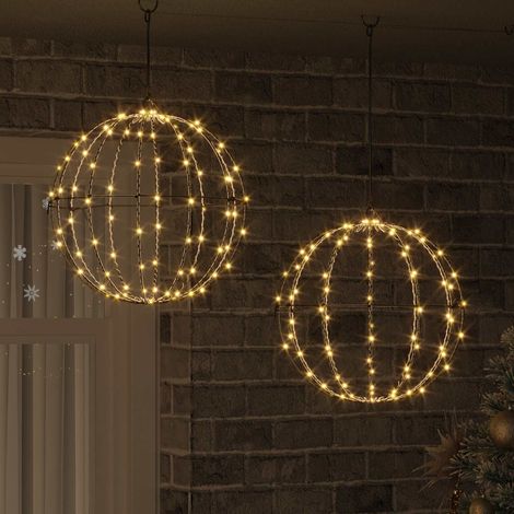 vidaXL Christmas Finial Light 2 pcs 192 LEDs Warm White (1/5)