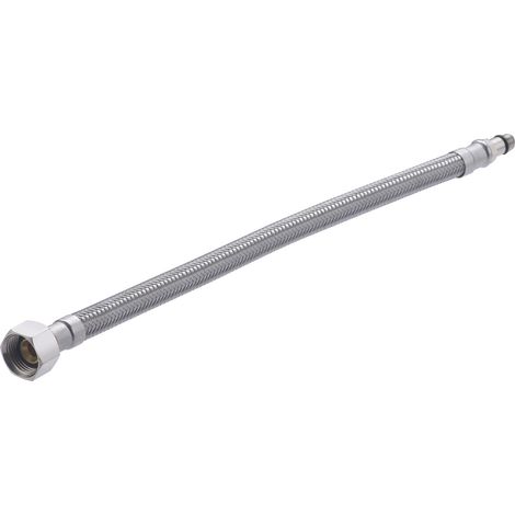 Flexibles de Acero Inox Macho Grifería Hembra DN8 QUICK PLOMBERIE - Macho 08x100 Hembra 3/8 Paso Interior 8mm Longitud 300mm x 2 unidades