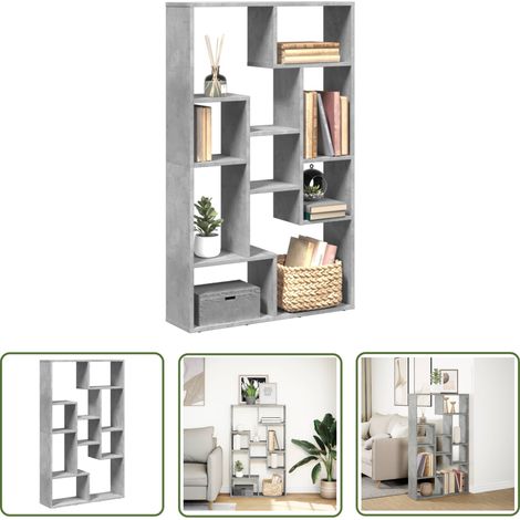 vidaXL Bibliothèque gris béton 72x20x120 cm bois d'ingénierie (1/5)