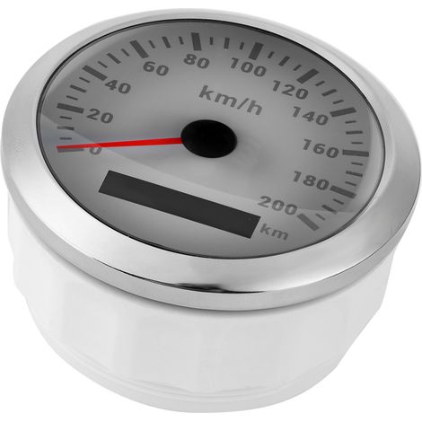 85-mm-GPS-Tachometer, 200 km/h, wasserdichter Kilometerzähler für Boot, Auto, Yacht, Motorrad, weißes Zifferblatt (1/5)