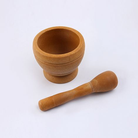 Broyeur à ail manuel de cuisine, hachoir à aliments, outil de broyage de médicaments pour usage domestique, couleur bois (1/5)
