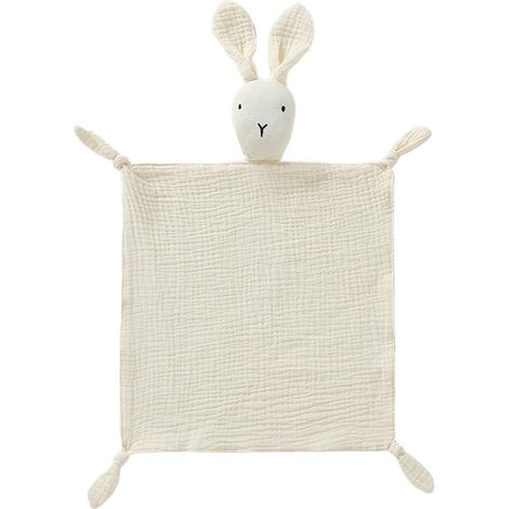 1 couverture de sécurité en mousseline de coton, douce et respirante, motif lapin, pour bébés garçons et filles (1/5)