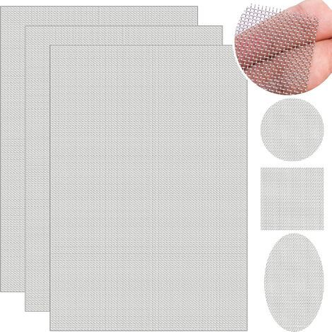 3-teiliges Filtergitter, Edelstahl 304, 1 mm Maschenweite, Drahtgewebe, für Türen und Fenster (1/5)
