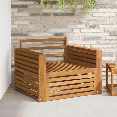 Canapé de jardin 2 pièces en bois d'acacia massif fauteuil d'extérieur naturel - PANGIVO (1/5)