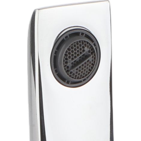 Robinet mitigeur de lavabo G1/2 à poignée unique avec flexible, eau chaude et froide, design incurvé et design courbé. (1/5)