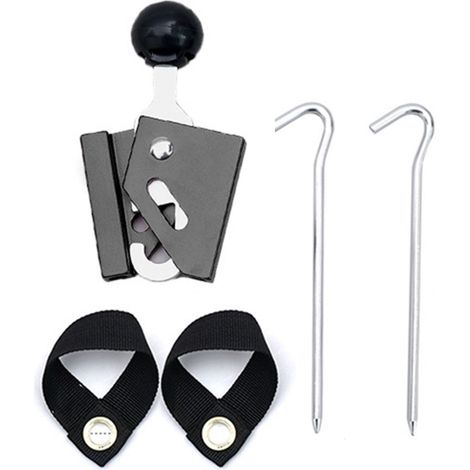 Set de 8 cales pour tente en alliage d'aluminium réglable, accessoire de camping extérieur, couleur noire, diamètre 8 mm. (1/5)