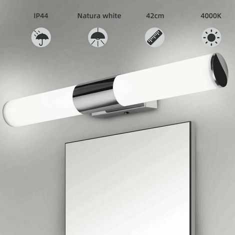 Lampe de miroir, lampe de miroir d'armoire de salle de bains LED, lampe d'armoire de miroir, applique,16W， 40cm Installation de câblage