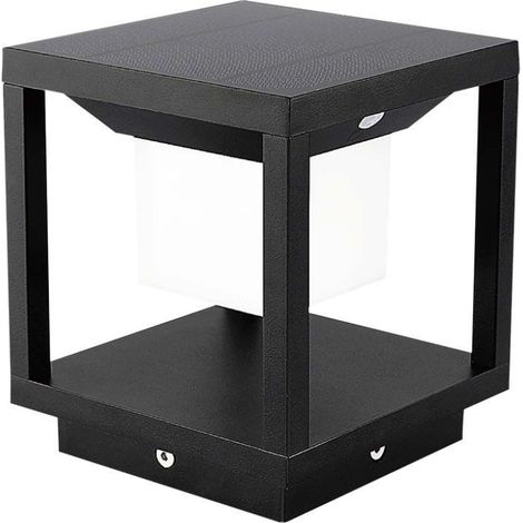 V-TAC 2W quadratische Solar-LED-Stehleuchte mit Bewegungsmelder, Schwarz, Warmweiß, IP65