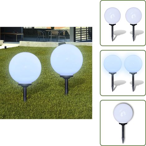 Wegeleuchten 2 Stk. LED 30 cm mit Erdspieß - LED-Solarleuchte - Gartenbeleuchtung - Außenscheinwerfer - Wegleuchtne - Solarlicht (1/5)
