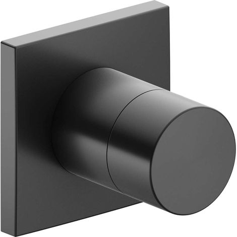 Robinet Keuco IXMO 59549, robinet darrêt et inverseur 3 voies encastré, rosace carrée, poignée Pure, Coloris: Chrome noir brossé - 59549130002 (1/2)