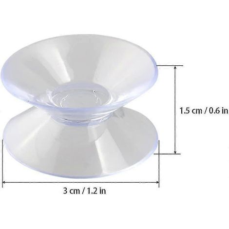 Lot de 10 ventouses double face de 30 mm pour verre et plastique