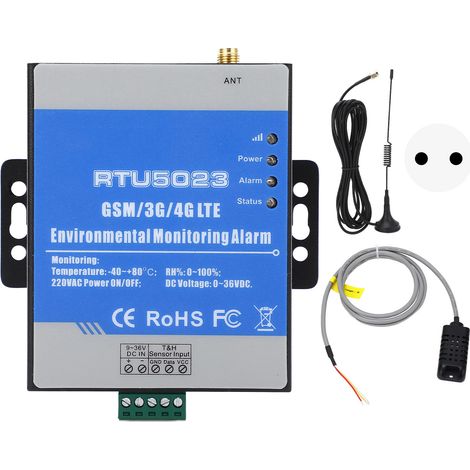 Alarme environnementale RTU5023 GSM 3G 4G LTE 0-36V, détecteur de mise hors tension de température et d'humidité pour la sécurité de la maison, prise ue (1/5)