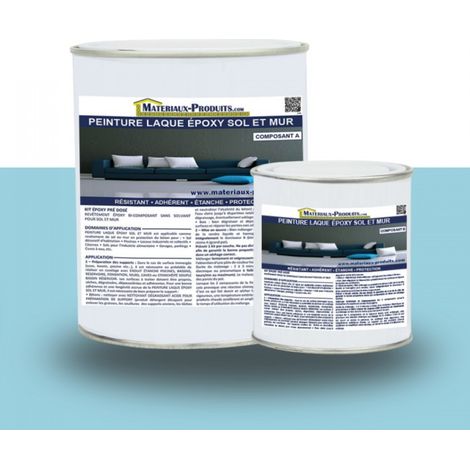 Peinture laque Epoxy Sol et Mur - 1 Kg Bleu piscine - MATPRO (1/5)