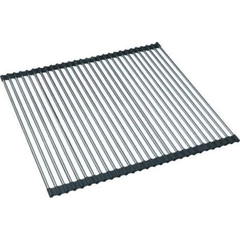 Abtropfgestell für die Küche, faltbares Abtropfgestell, Abtropfgestell für die Küche aus Edelstahl, Abtropfgestell für die Arbeitsplatte für die Spüle, Abtropfmatte, 47 x 50