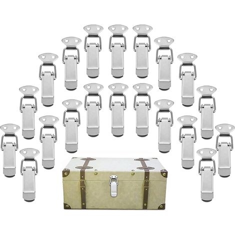 Paquet de 20 loquets en metal avec fermetures a levier ajustables a verrou, Tiroir Hardware Boîte à Outils en Acier Inoxydable Fermoir à Bascule pour Armoire, Porte, Boîte, cas Sans Serrure (1/5)